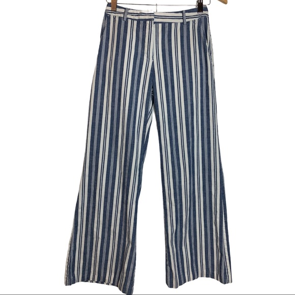 Michael Michael Kors Cotton Striped Wide Pant Sz 0